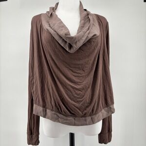 Aryn K. Silk Modal Top Sz S Brown Boho Oversized